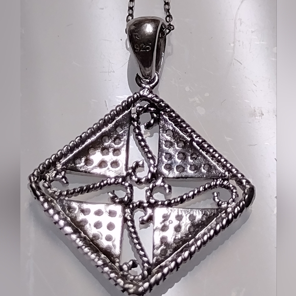 NWOT Sterling silver and diamond necklace - Picture 8 of 8